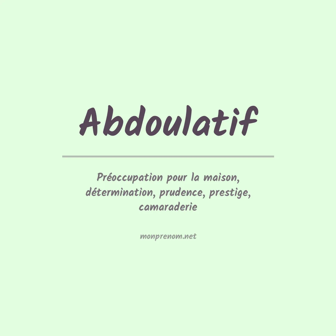 Prénom Abdoulatif