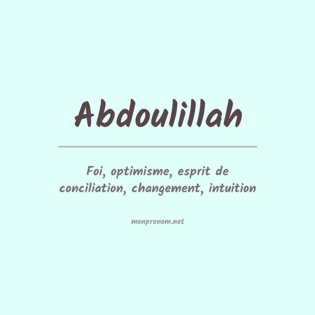 Signification du prénom Abdoulillah