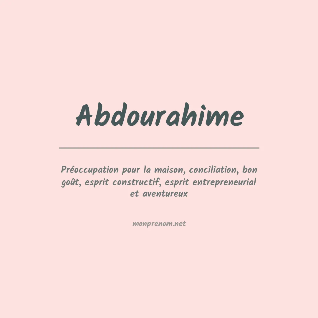 Signification du prénom Abdourahime