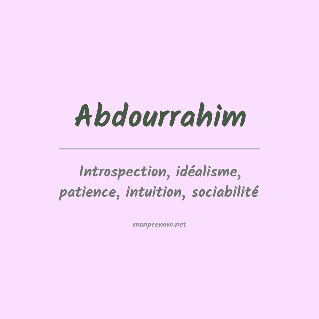 Signification du prénom Abdourrahim