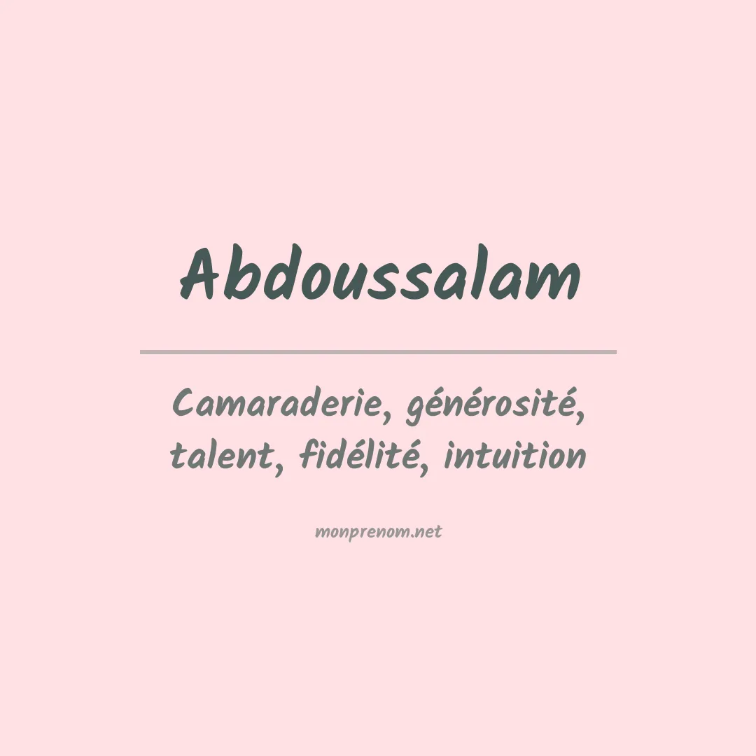Signification du prénom Abdoussalam