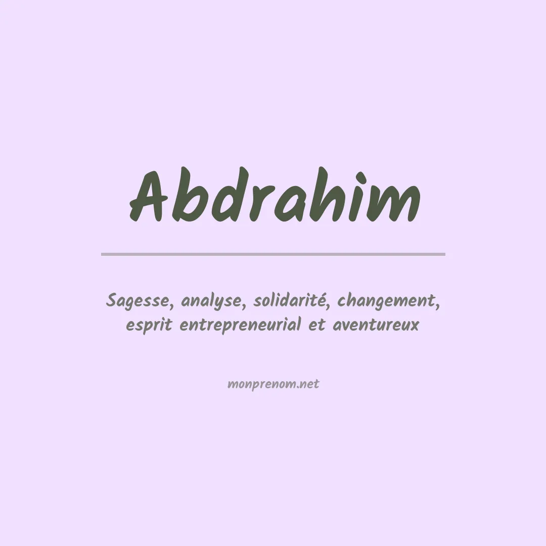Signification du prénom Abdrahim
