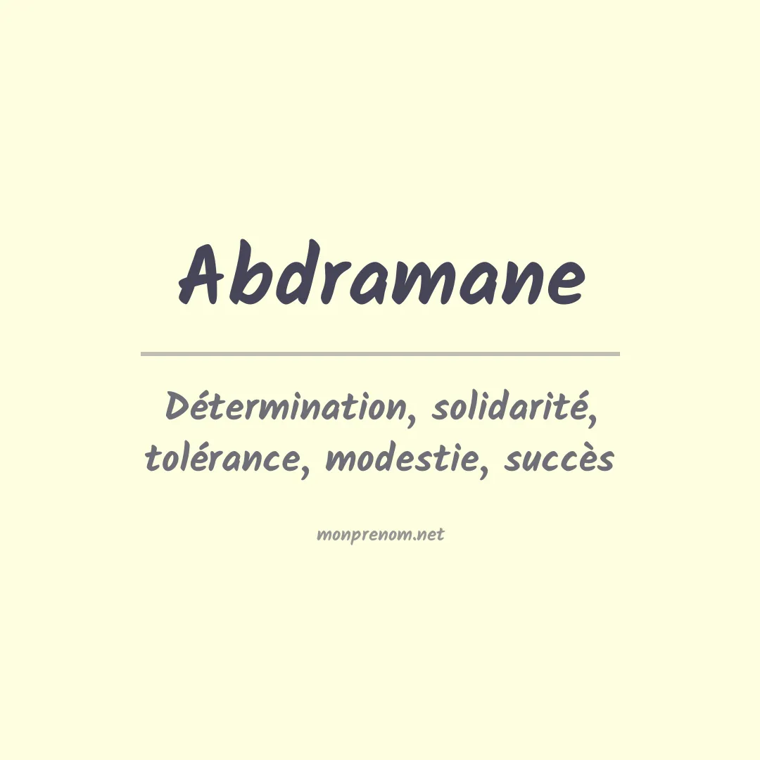 Signification du prénom Abdramane