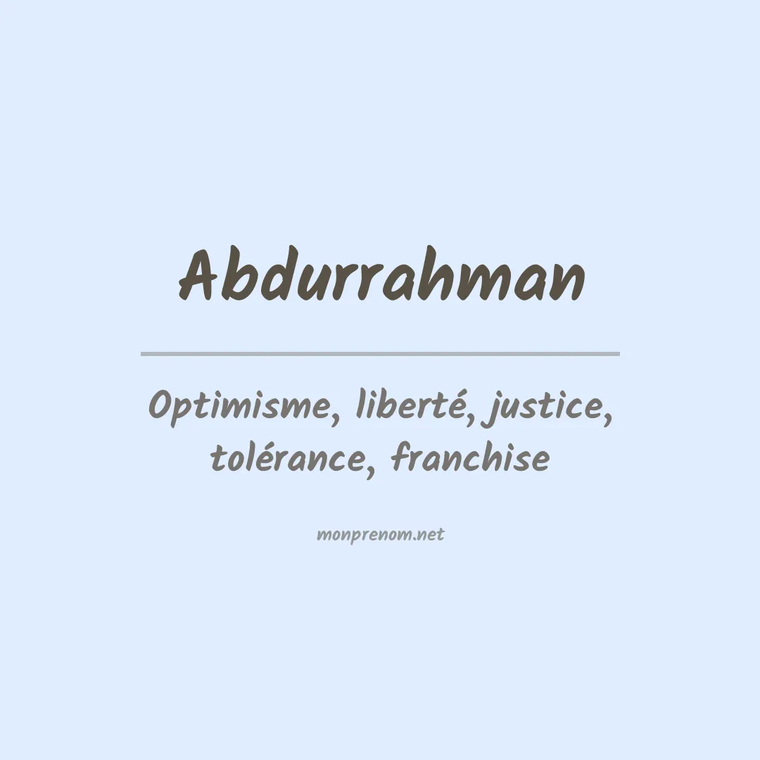 Signification du prénom Abdurrahman
