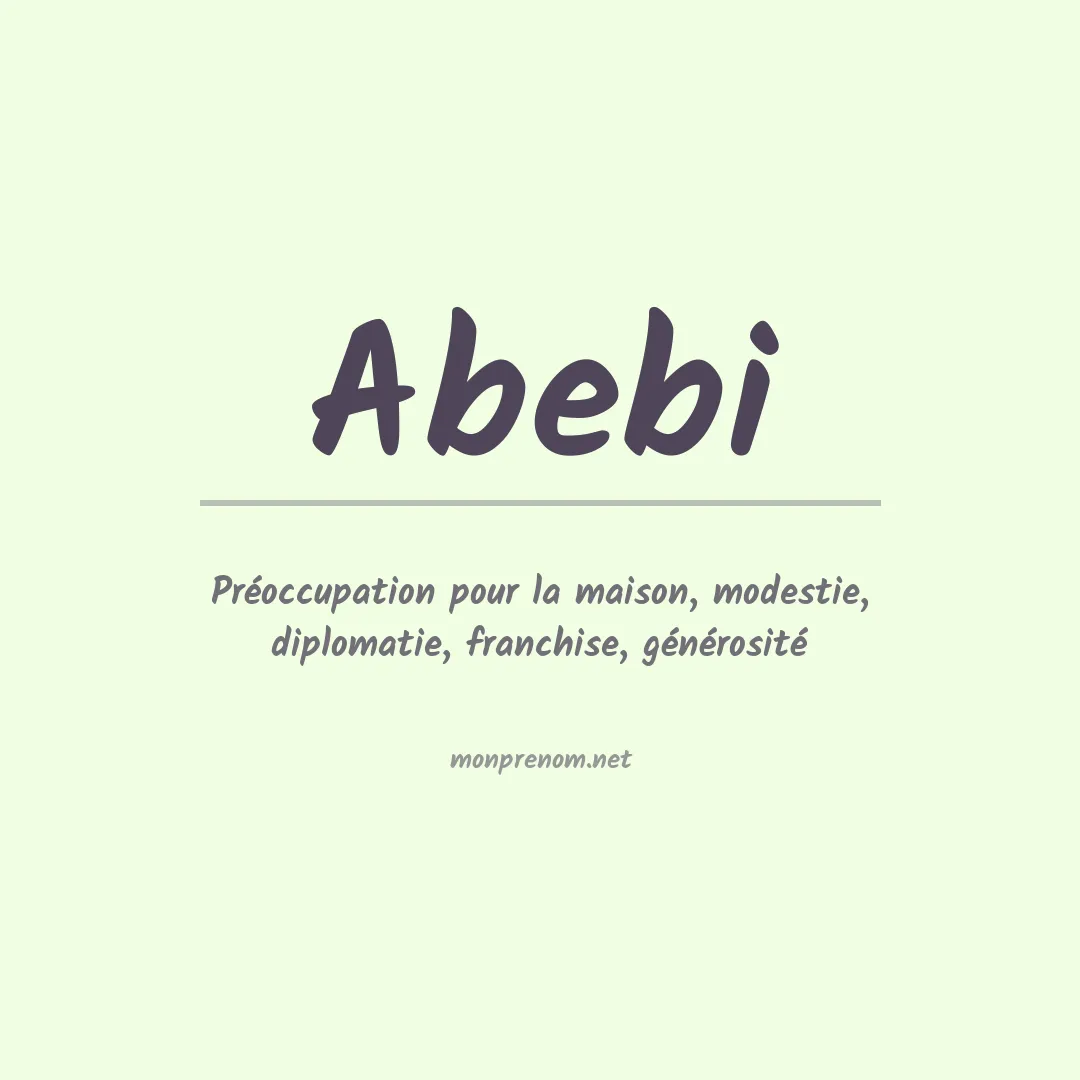 Signification du prénom Abebi