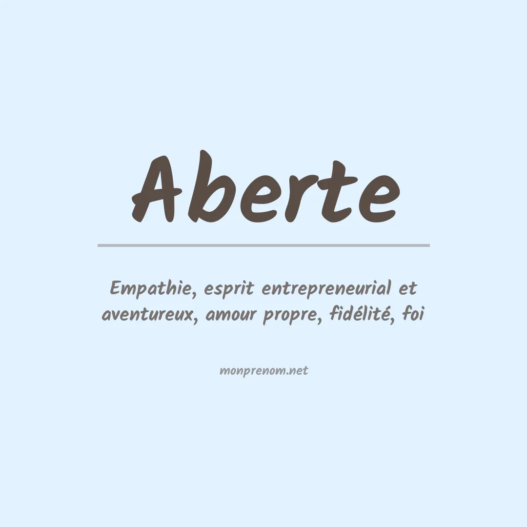 Signification du prénom Aberte