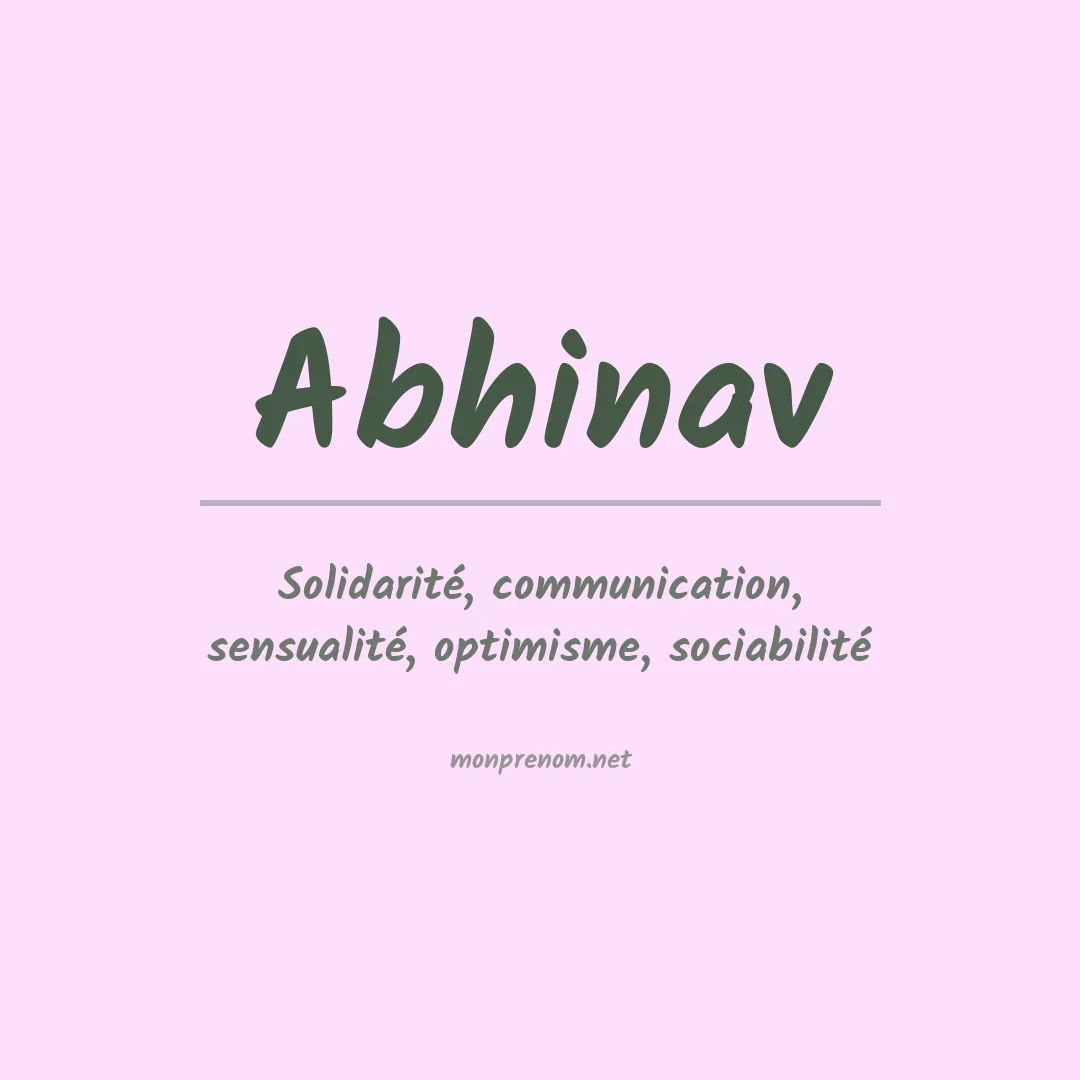 Signification du prénom Abhinav