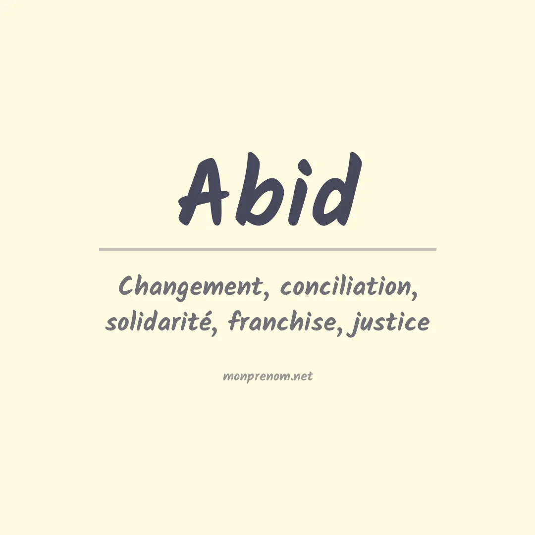 Prénom Abid