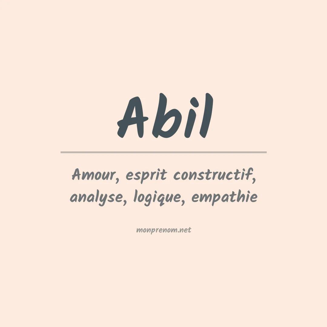 Signification du prénom Abil