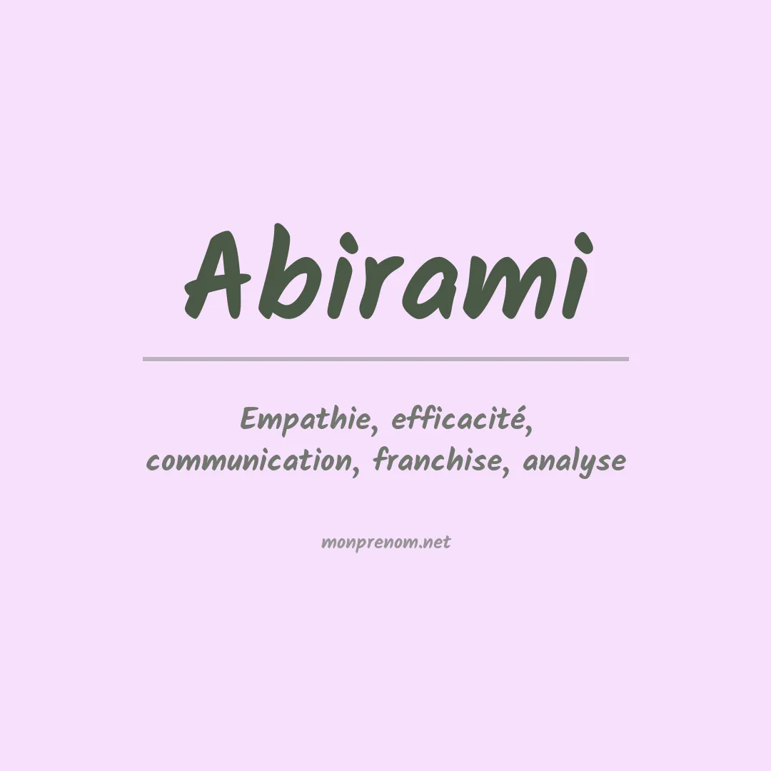 Signification du prénom Abirami