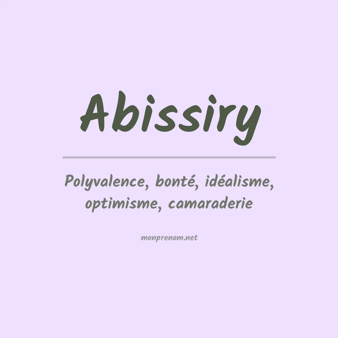 Signification du prénom Abissiry
