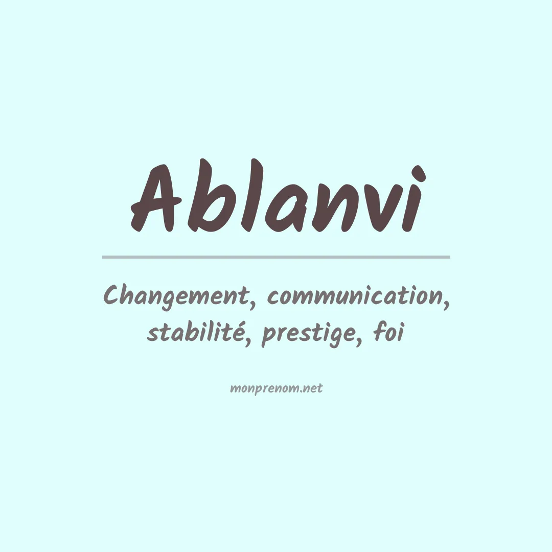 Signification du prénom Ablanvi