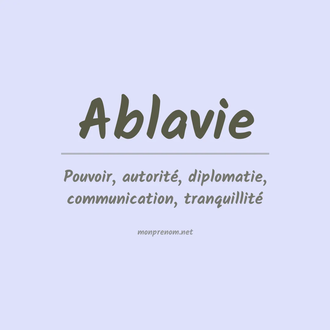 Signification du prénom Ablavie