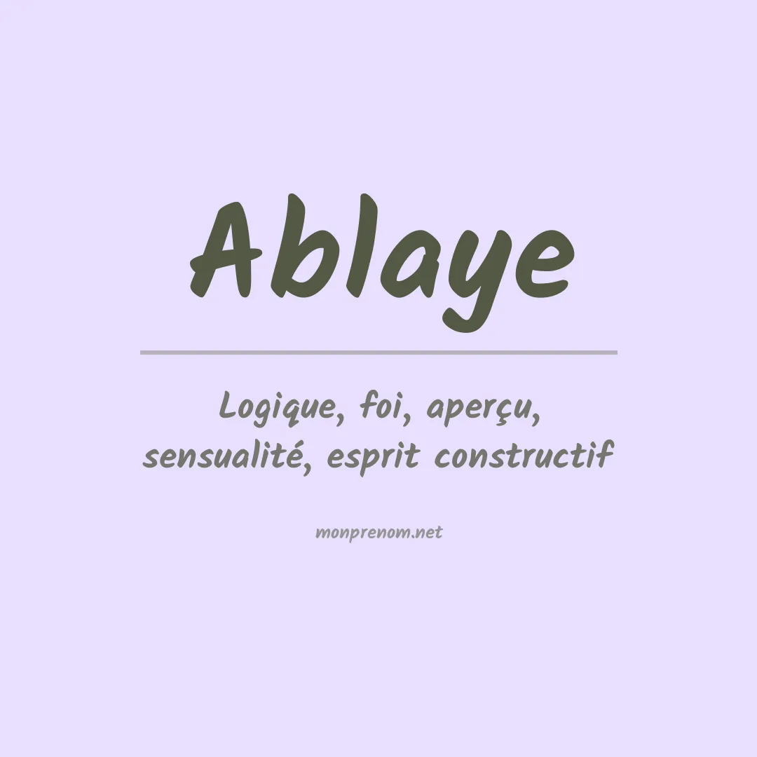 Signification du prénom Ablaye