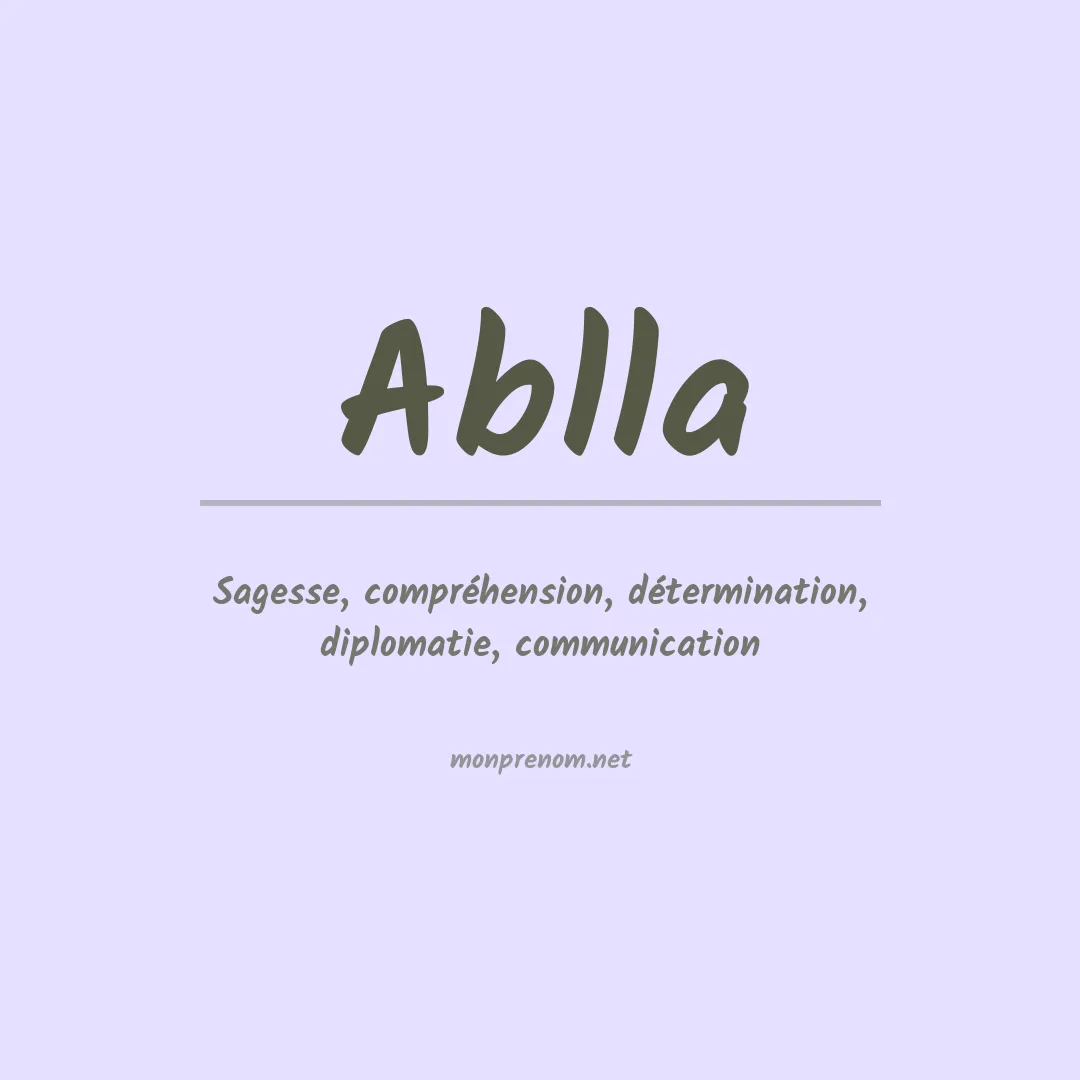 Signification du prénom Ablla
