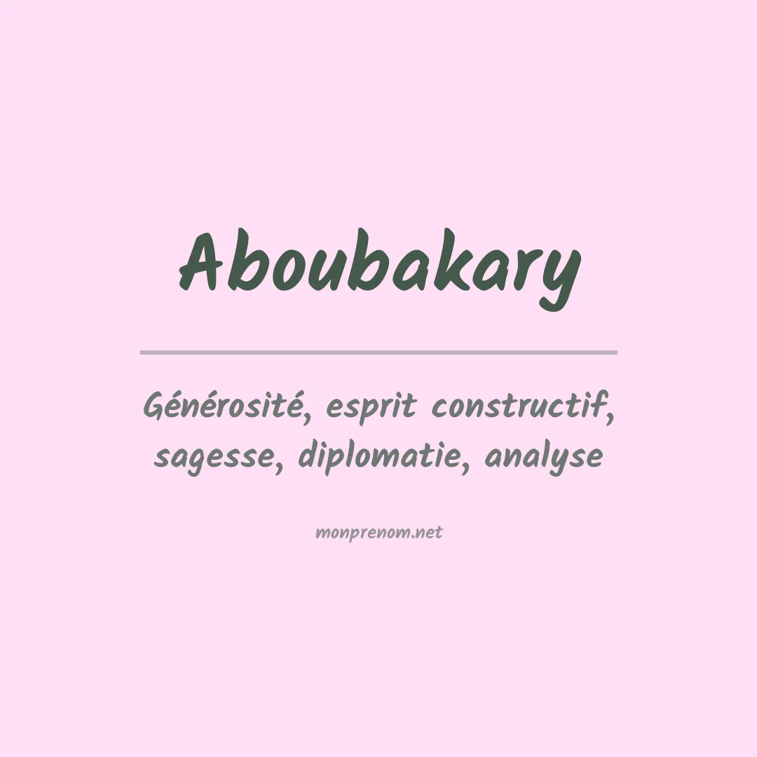 Prénom Aboubakary