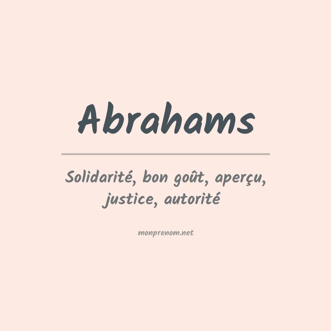 Prénom Abrahams