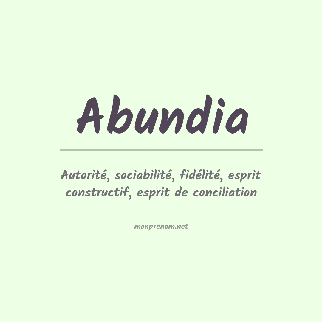 Signification du prénom Abundia