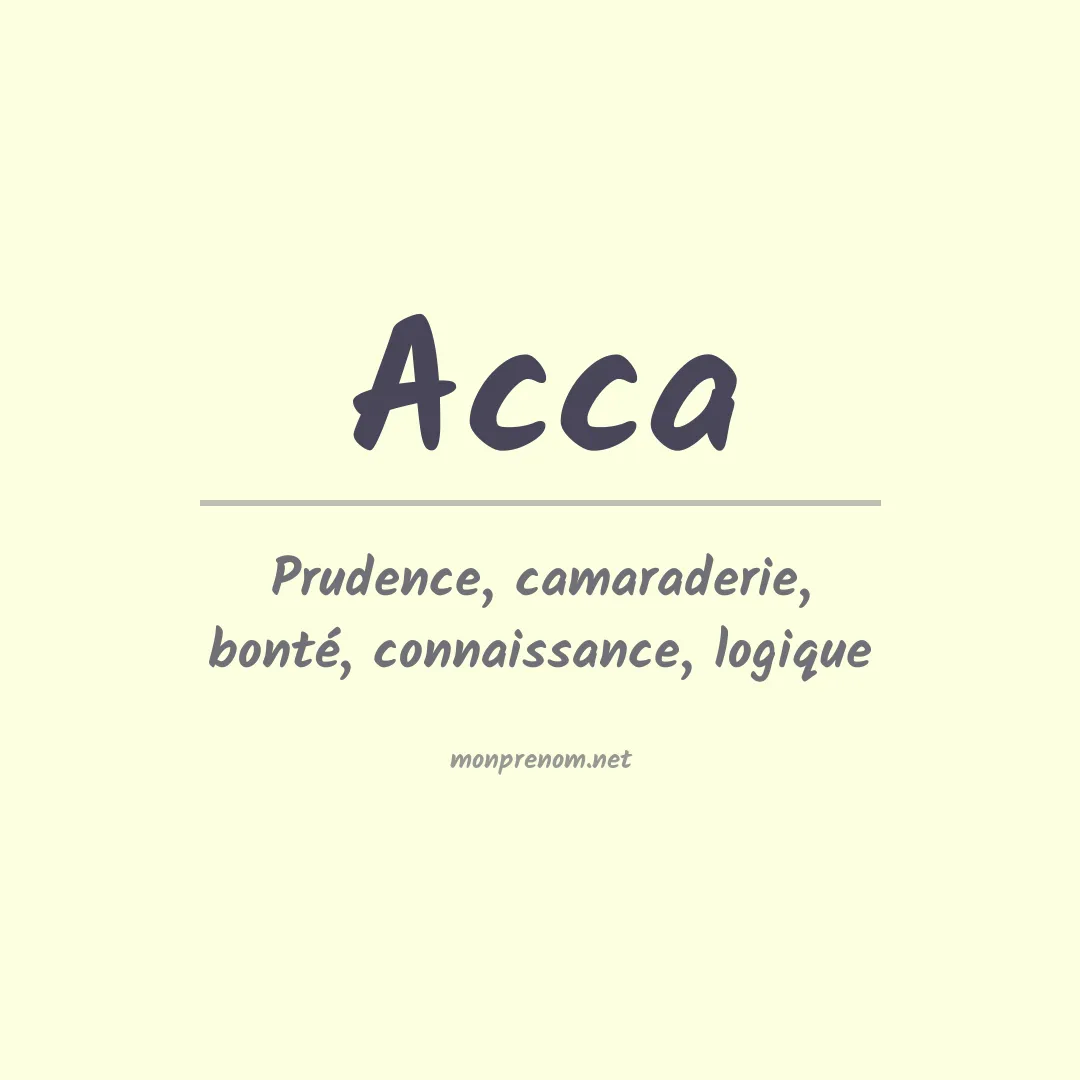 Signification du prénom Acca