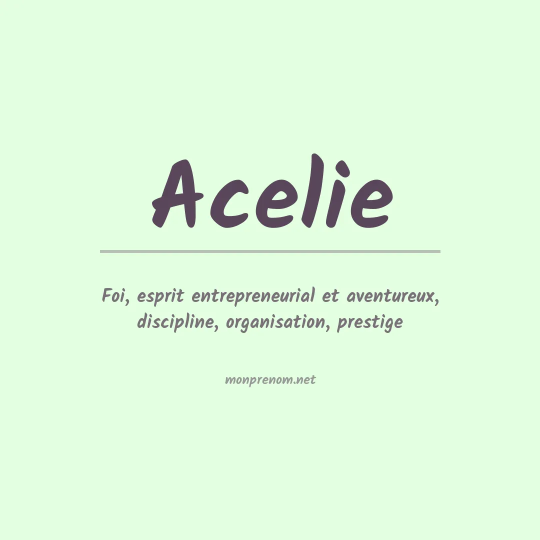 Prénom Acelie