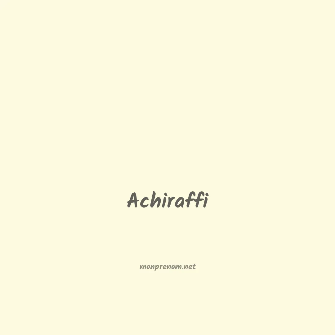 Achiraffi en chinois