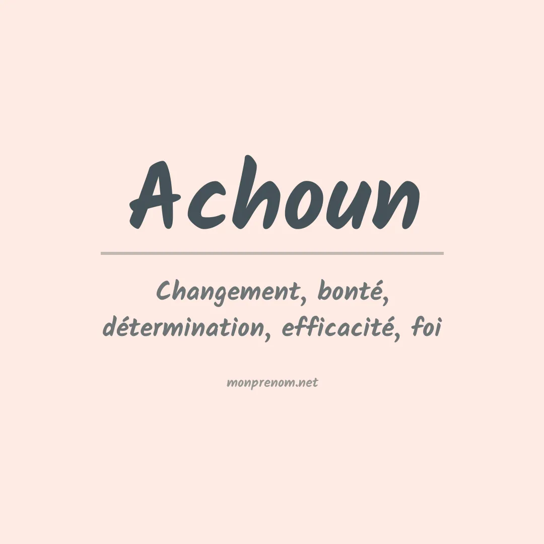 Prénom Achoun