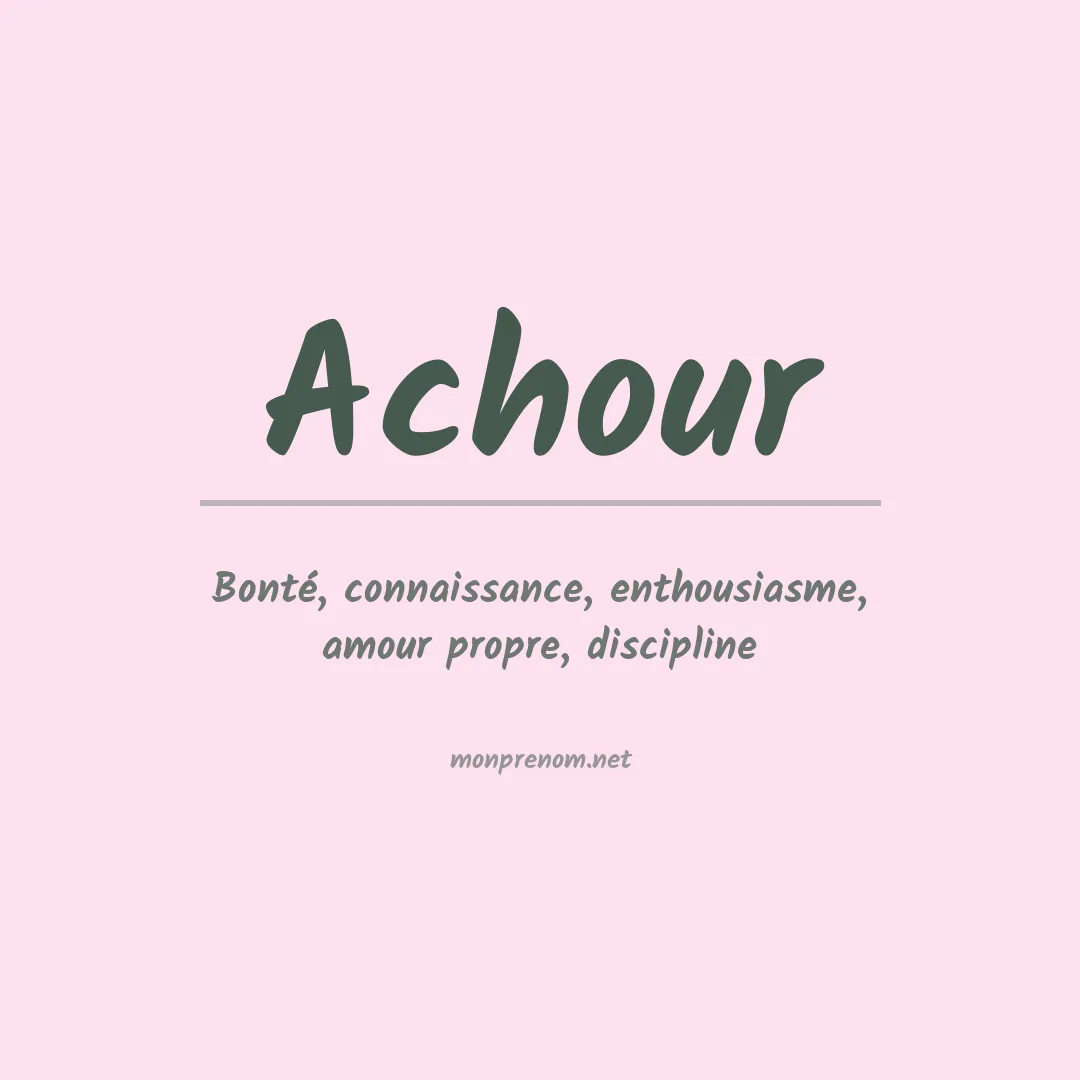 Prénom Achour