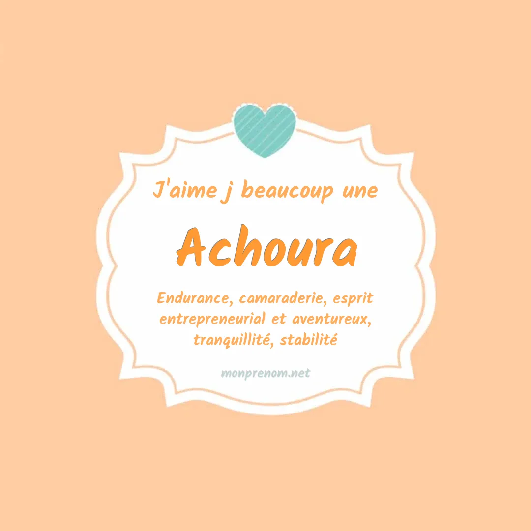 J'aime beaucoup Achoura