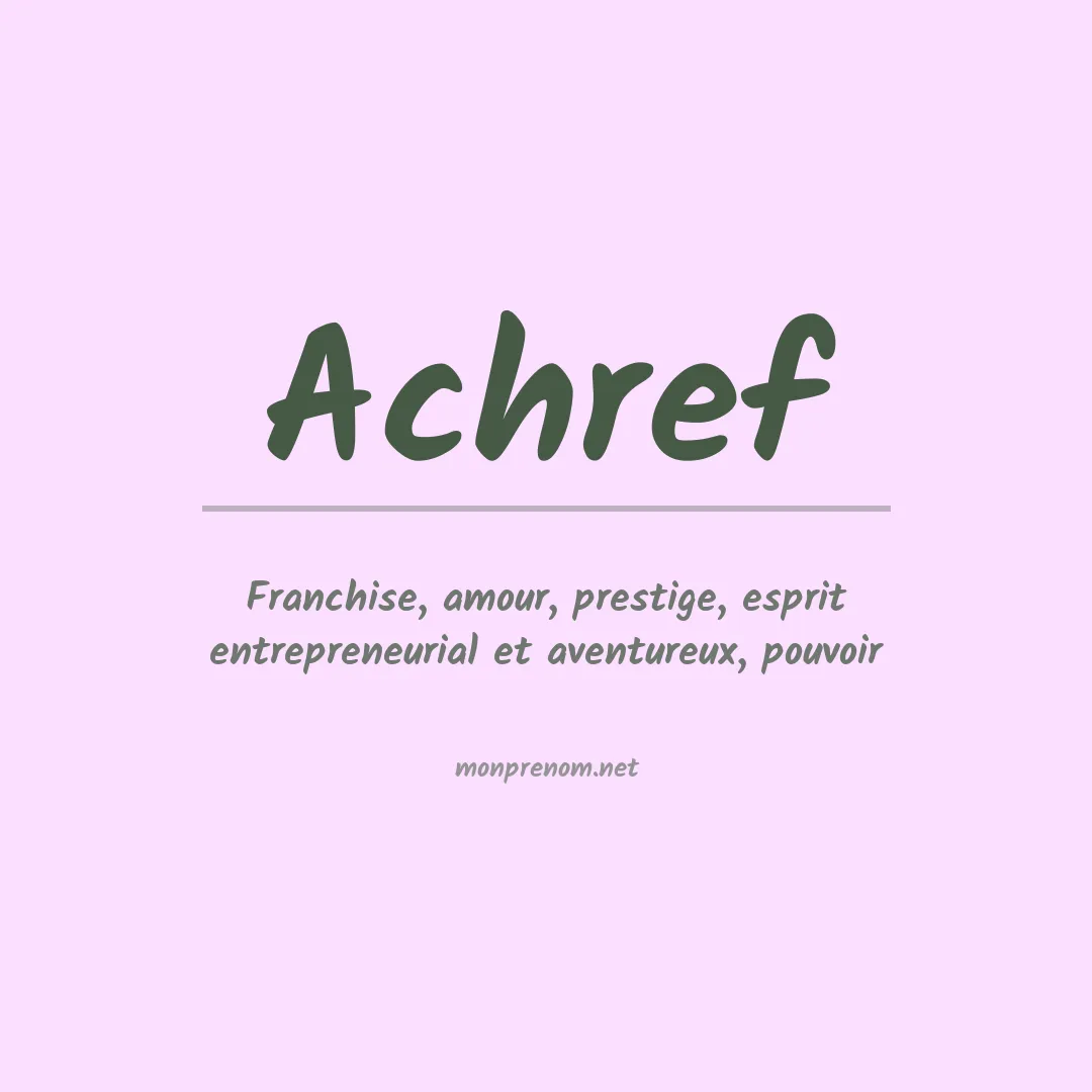 Prénom Achref
