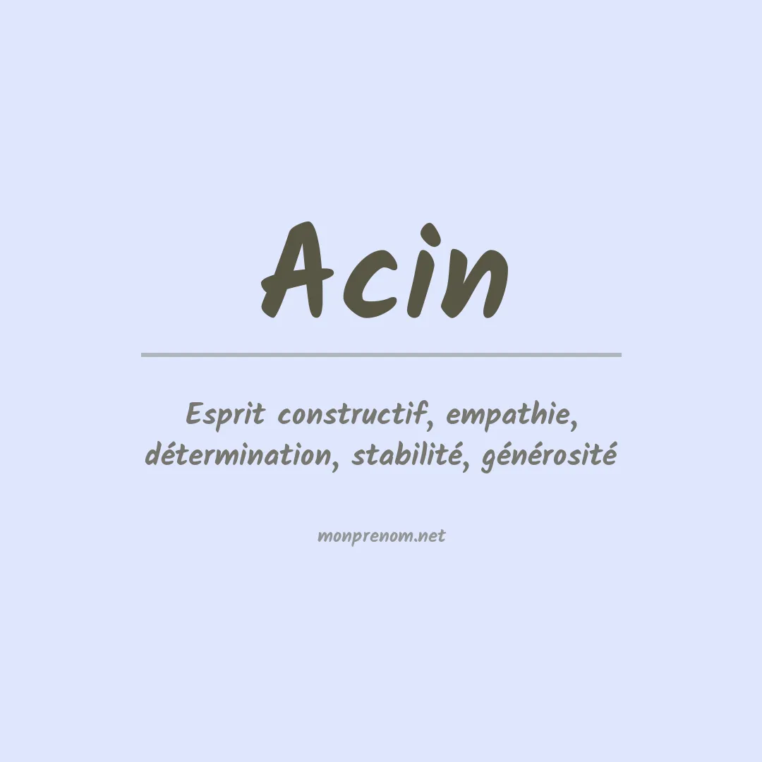Signification du prénom Acin