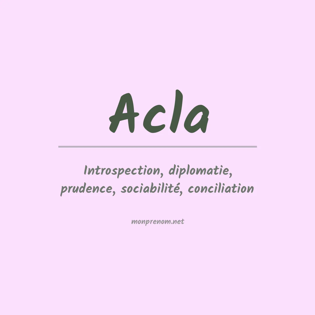 Prénom Acla