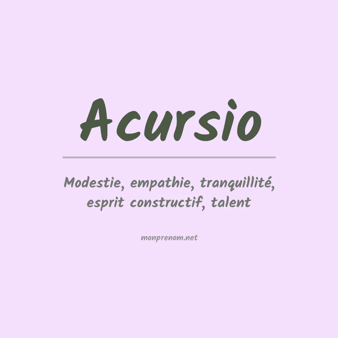 Signification du prénom Acursio