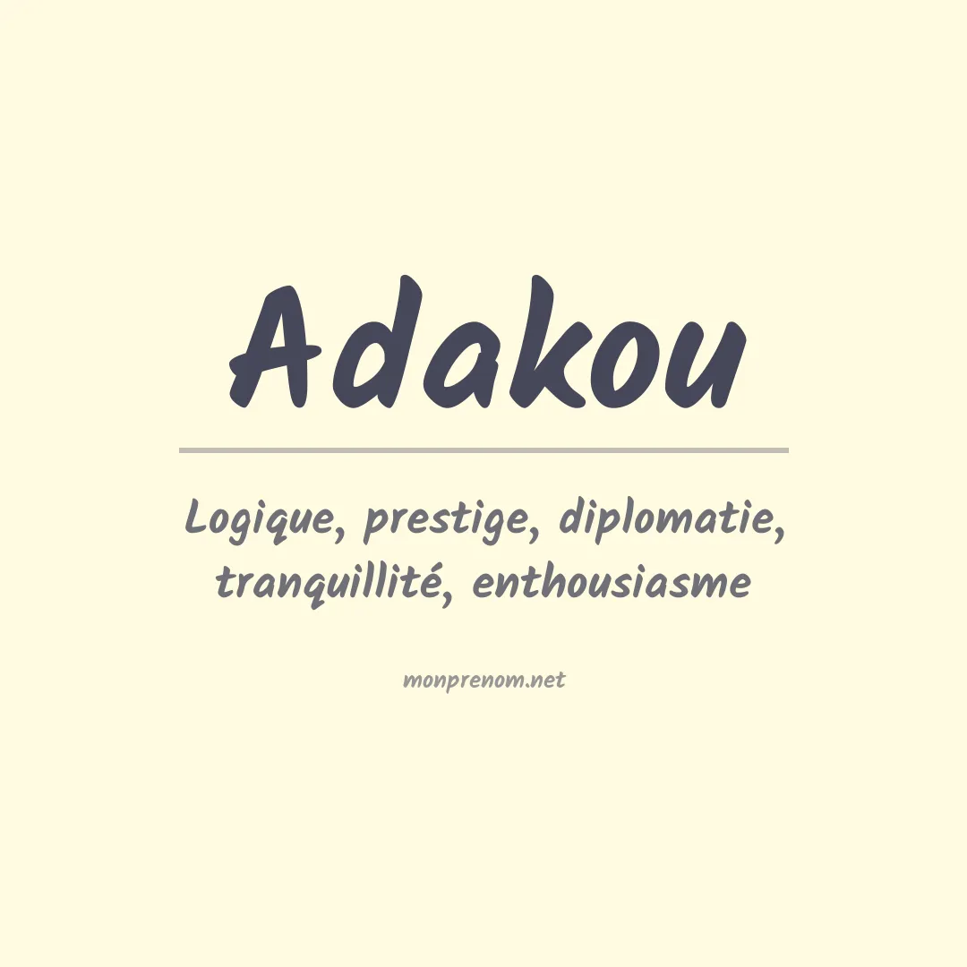 Prénom Adakou