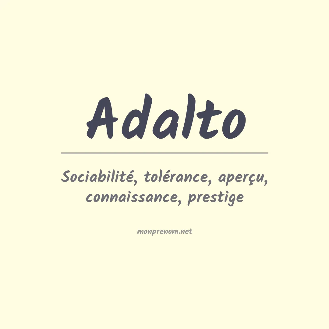 Signification du prénom Adalto