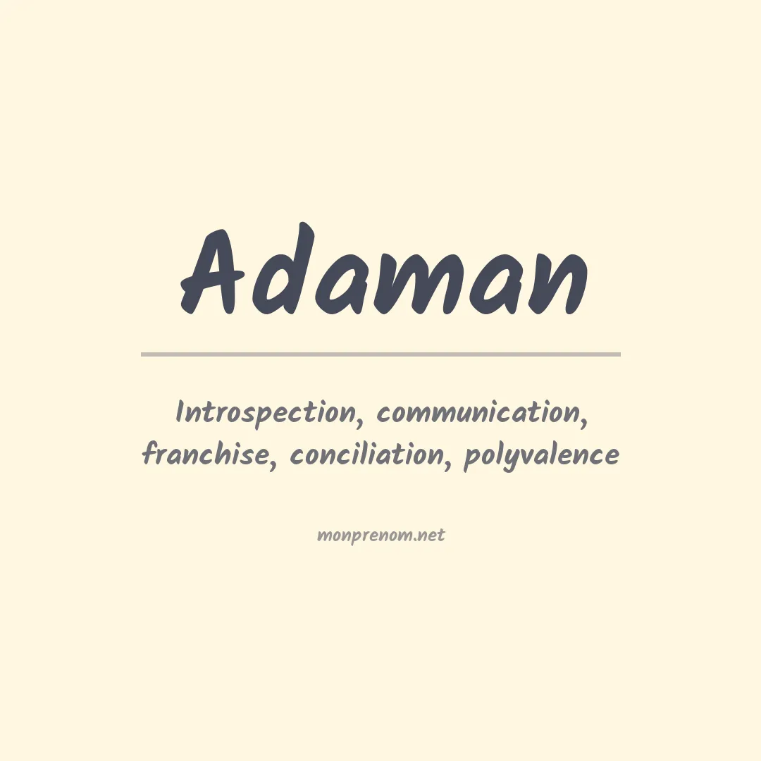 Signification du prénom Adaman
