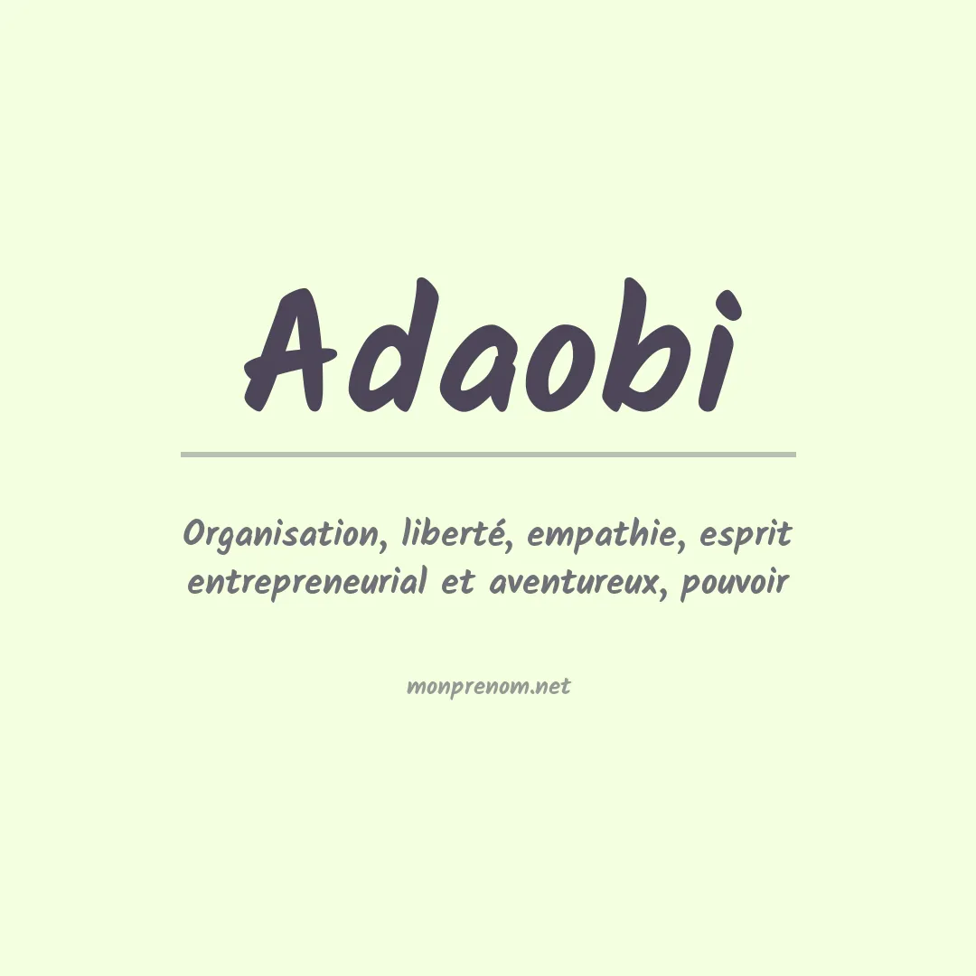 Signification du prénom Adaobi