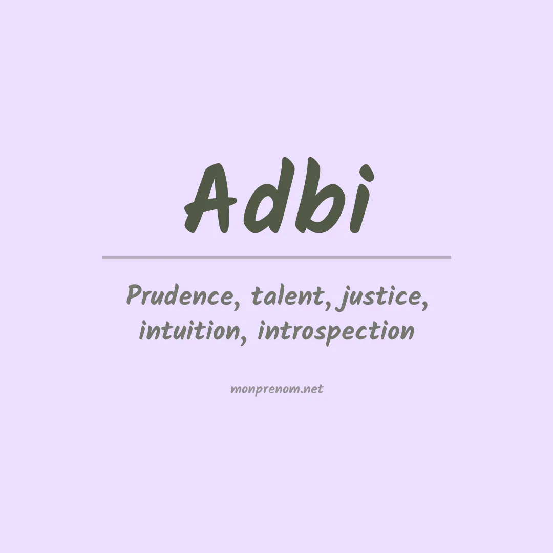 Prénom Adbi