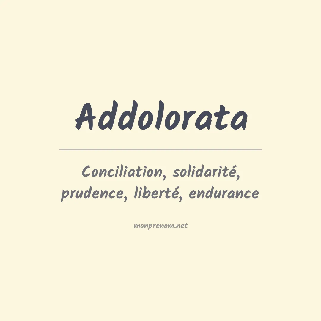Signification du prénom Addolorata