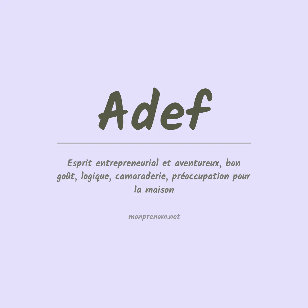 Signification du prénom Adef