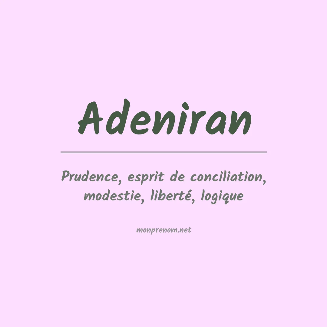 Signification du prénom Adeniran