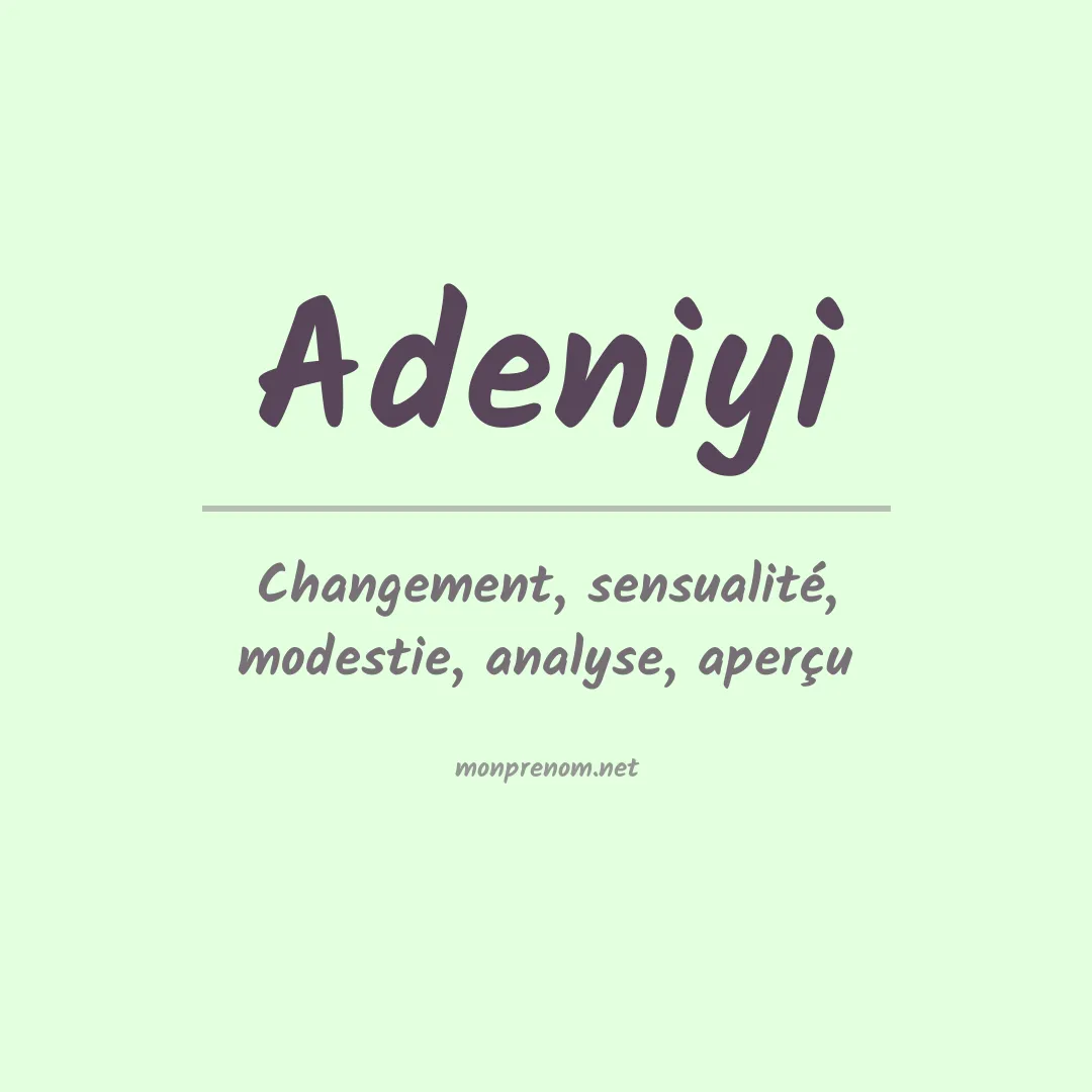Signification du prénom Adeniyi