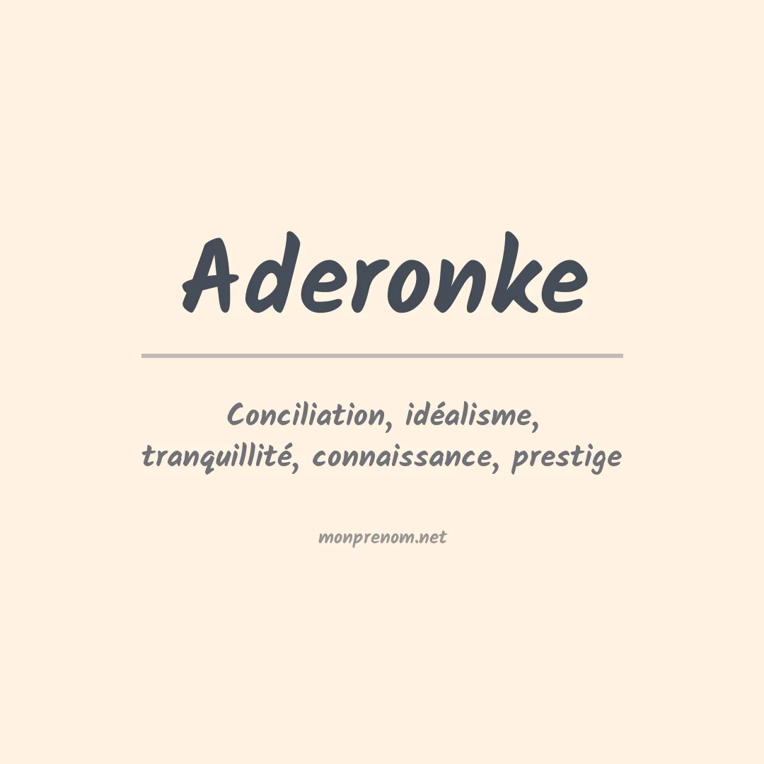 Signification du prénom Aderonke