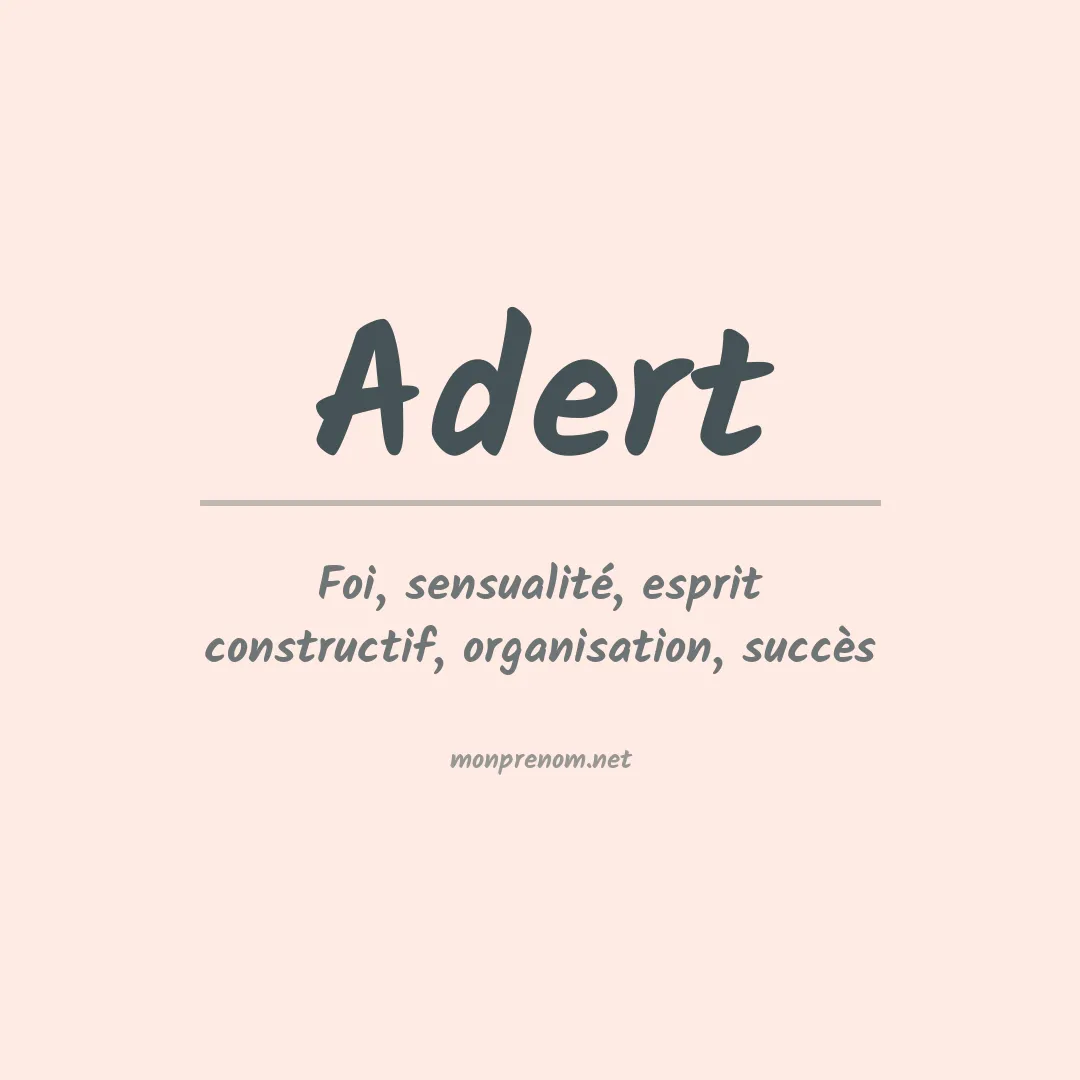 Signification du prénom Adert