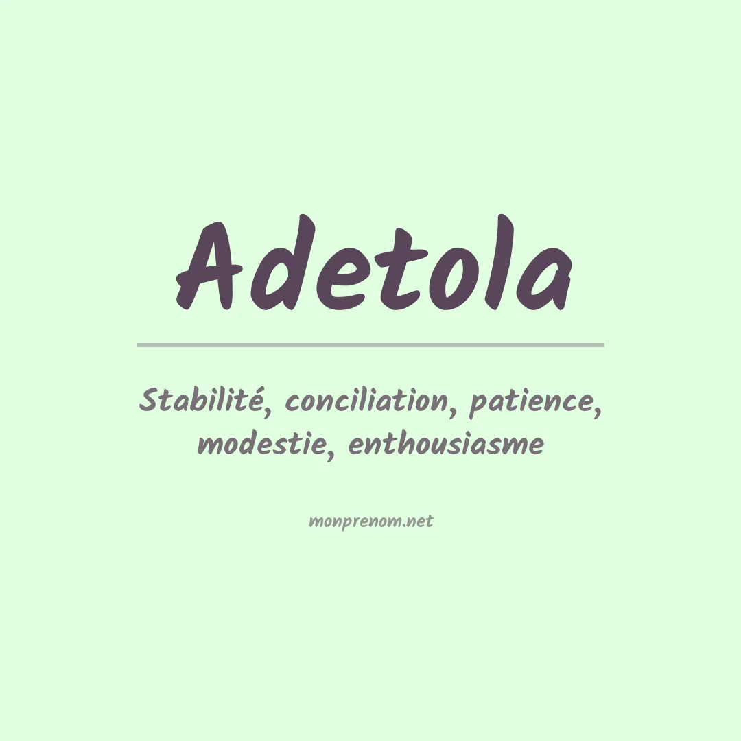 Signification du prénom Adetola
