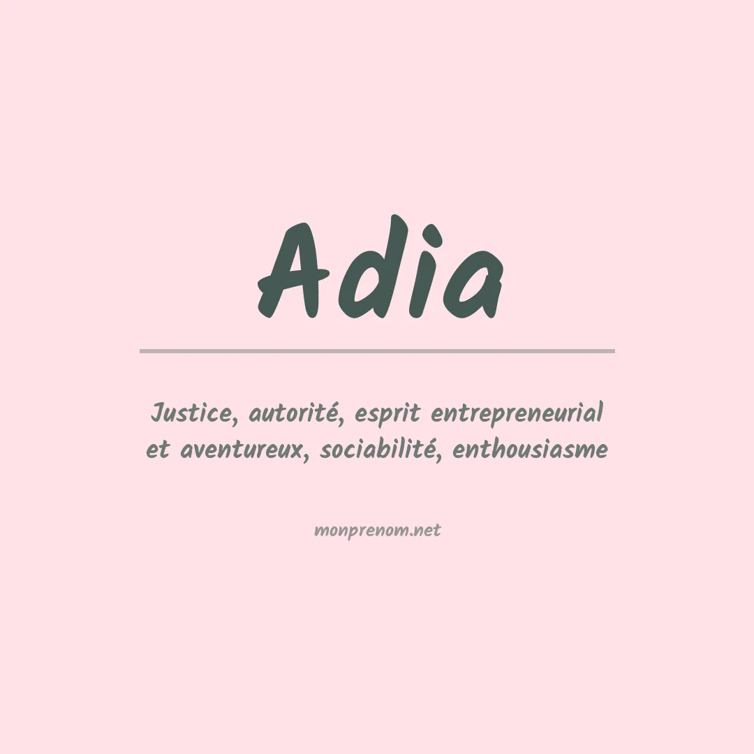 Prénom Adia