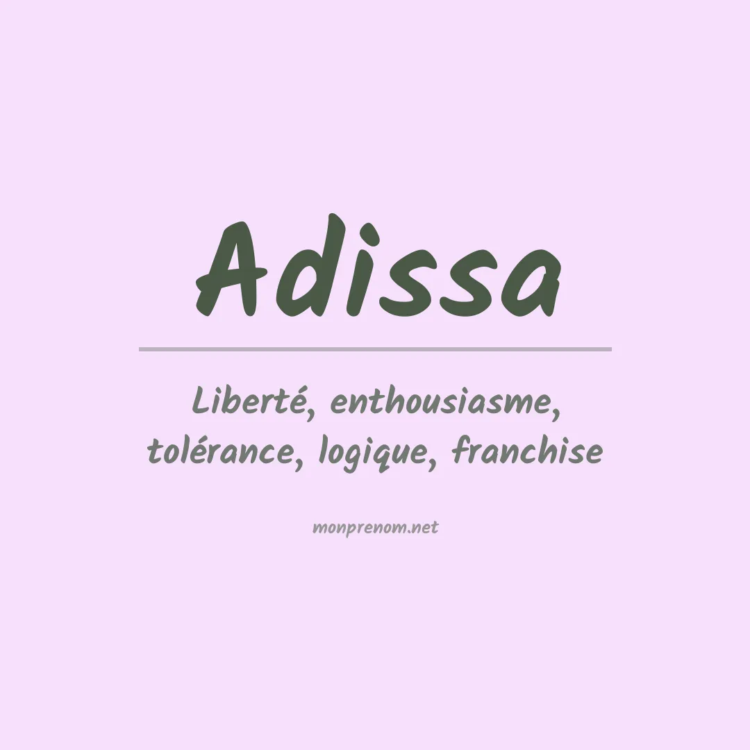 Signification du prénom Adissa