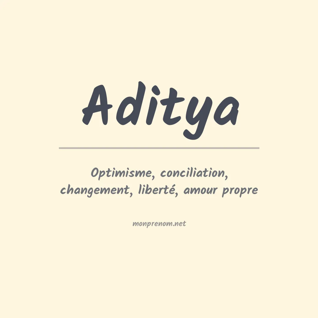 Signification du prénom Aditya