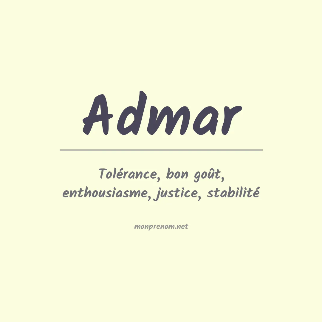 Signification du prénom Admar
