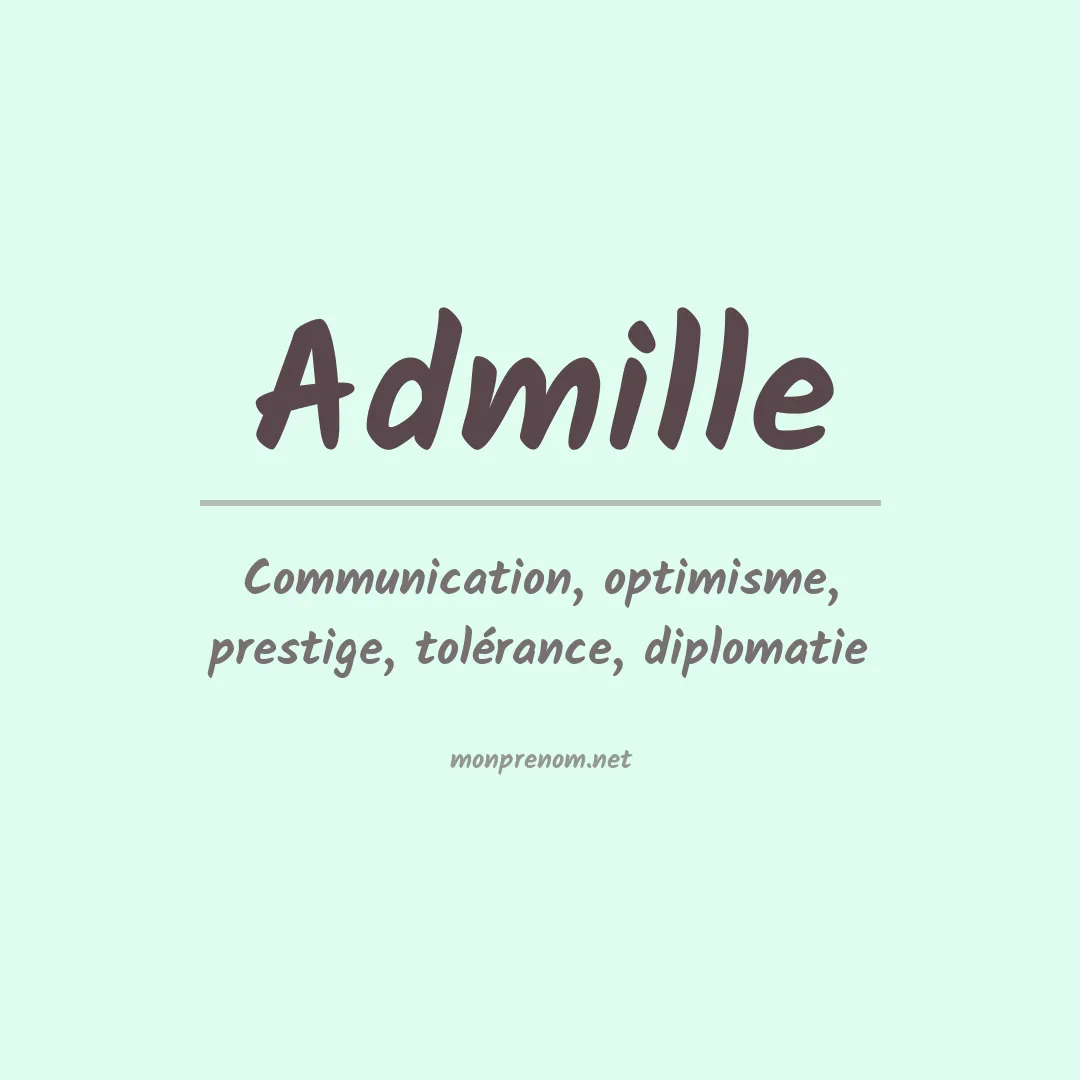 Signification du prénom Admille