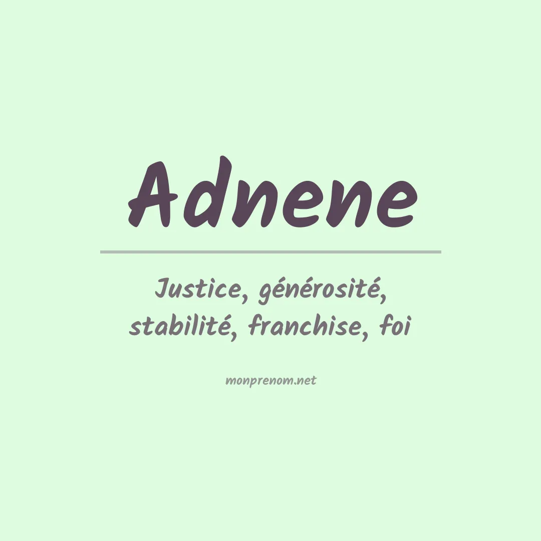Signification du prénom Adnene